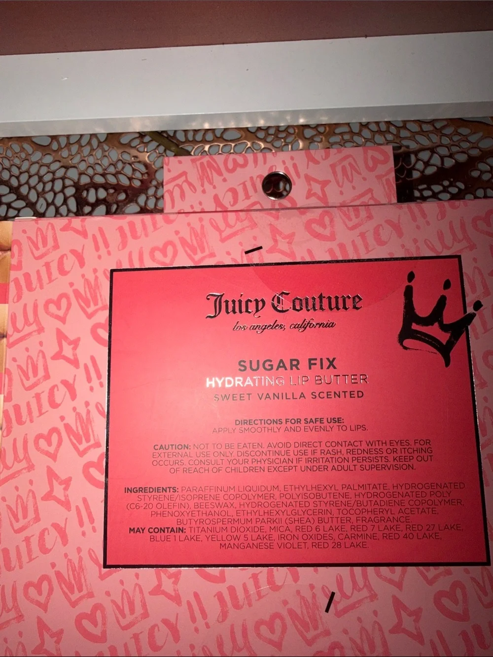 Juicy Couture Hydrating Lip Butter 5 PC Set - Pink & Nude Shades&cute charms